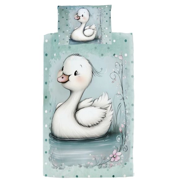 Mint Green Baby Animal Duck Cot Set
