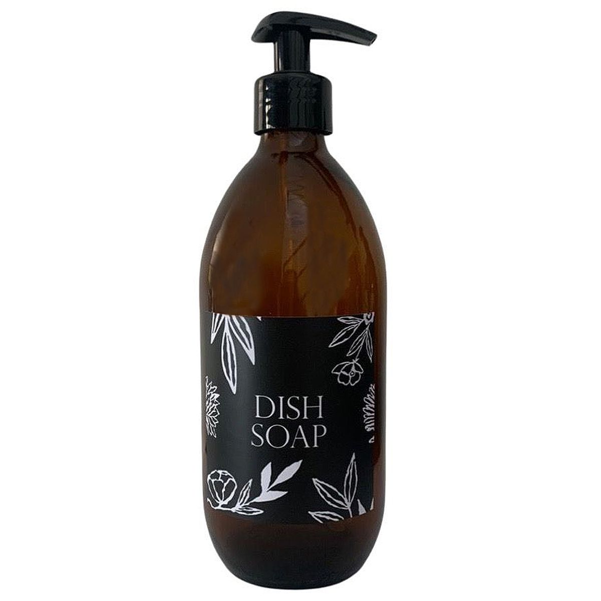 Amber Glass Dispenser Bottle 500ml Empty Dish Soap Floral Shop