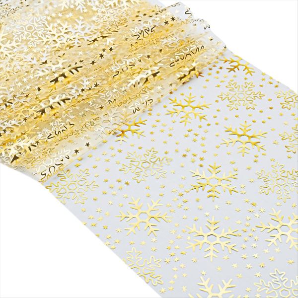 2 Rolls Christmas Snowflake Table Runner 11" x 108" Sequin Glitter Table Ru