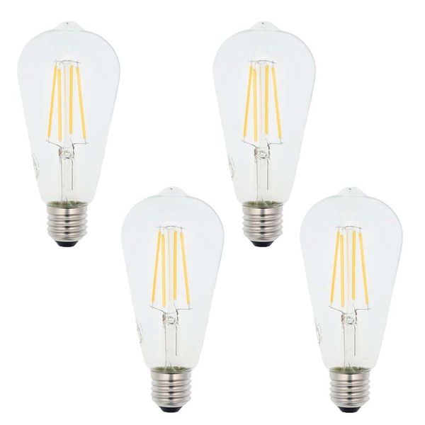 VITO Filament Clear Glass Bulb- LED 8W- E27 - 4000k- Cool White - Set of 4
