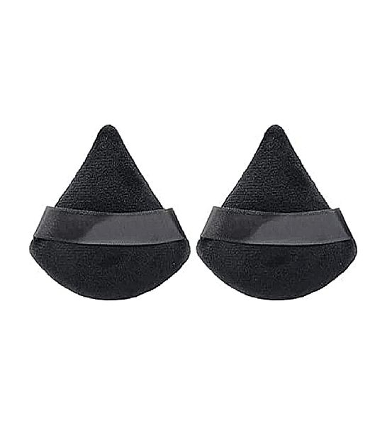 Triangle Makeup Puff Pure Cotton Powder, 2 Pieces, Black