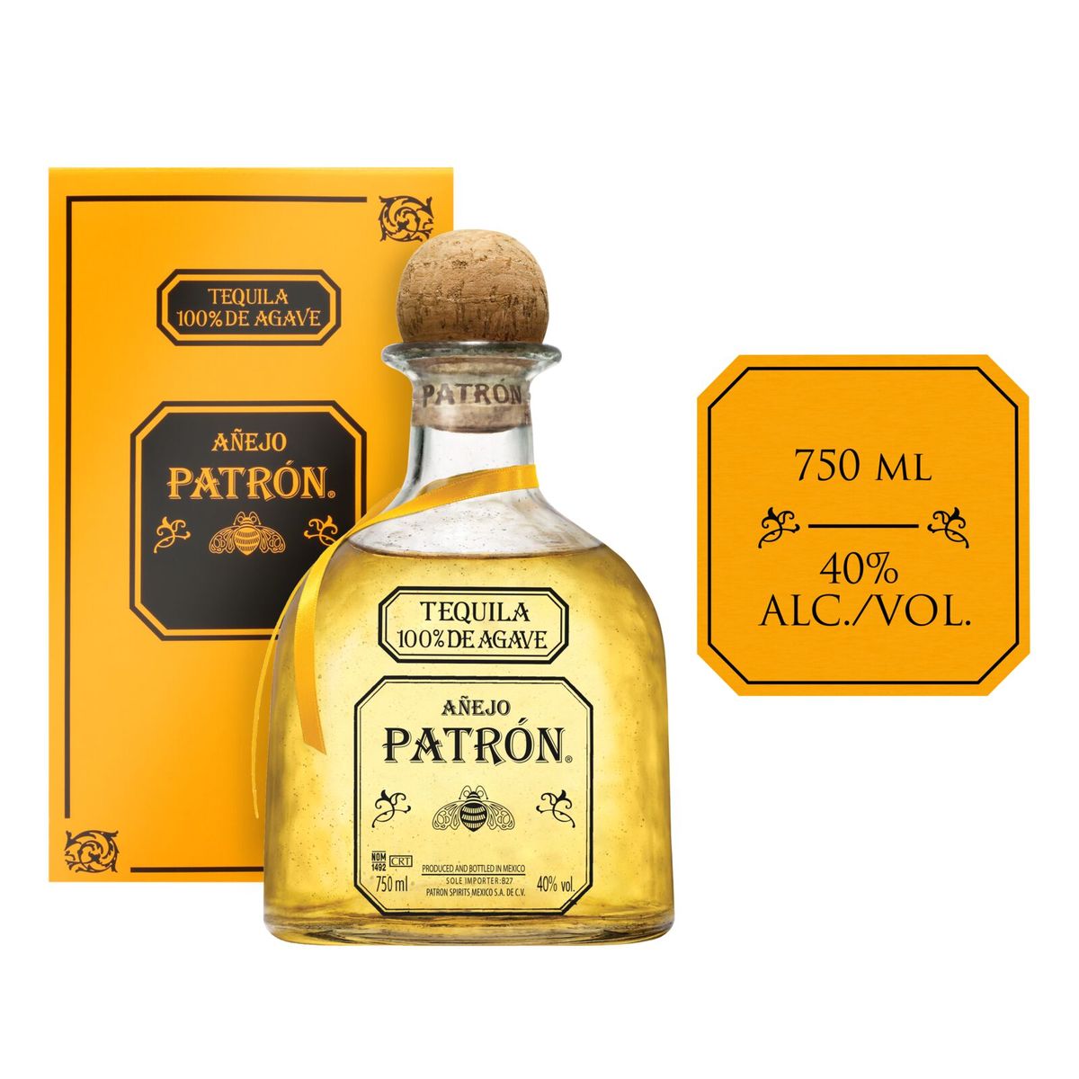 PATRON Anejo Premium Tequila, 40 ABV, 750ml Shop Today. Get it