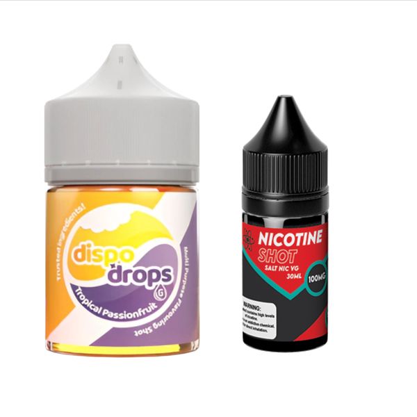 Dispo Drops 60ml Salt/MTL Combo - Tropical Passionfruit - 50MG