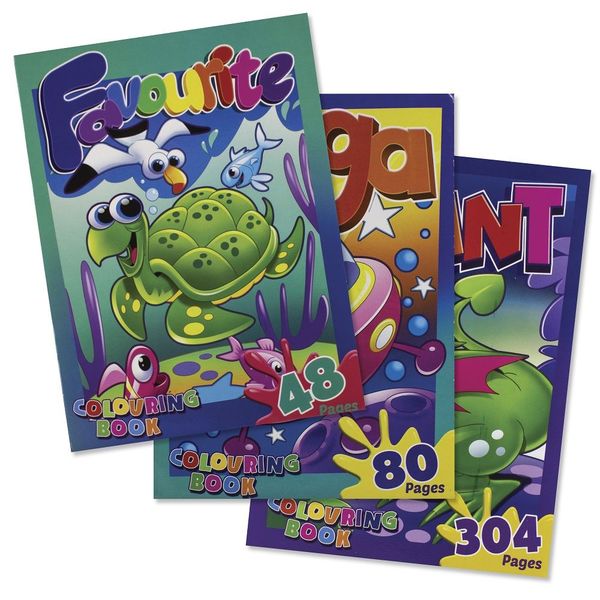 Colouring Book Bundle 304pg, 80pg and 48pg - 1 of Each
