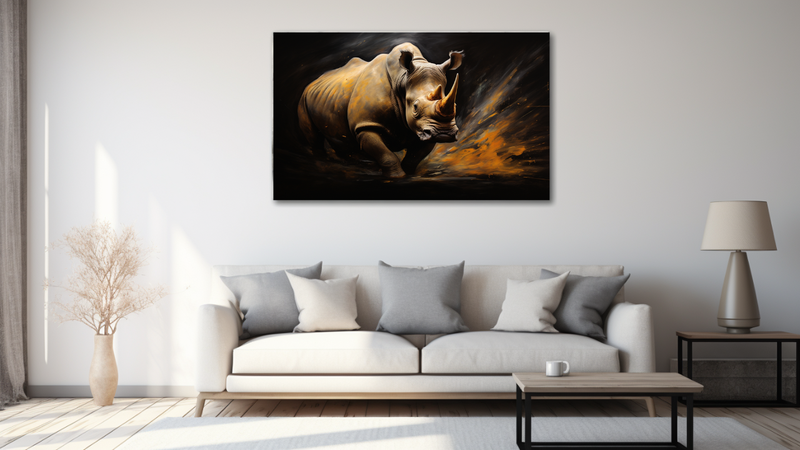 Canvas Wall Art - Rhino Resilience Abstract - HD0558