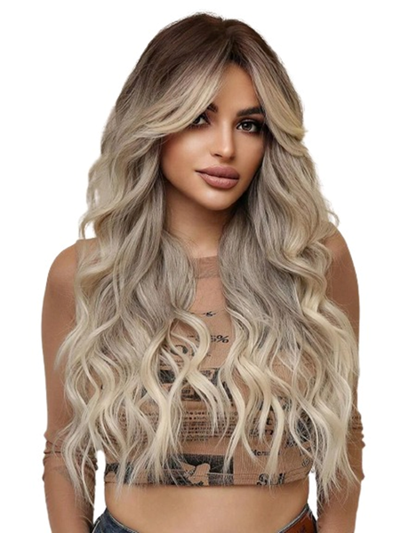 Ombre Long Curly Synthetic Wig