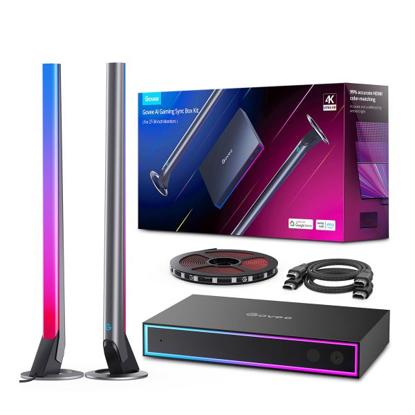 Govee AI Gaming Sync Box with Gaming Light Bars &amp; Smart LED Light Strips