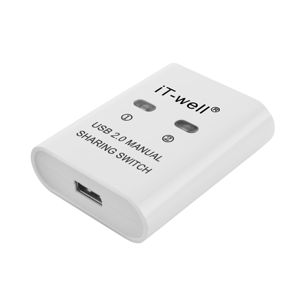 IT-Well USB 2 in 1 Out Printer , 2-Port Manual Kvm Converter White