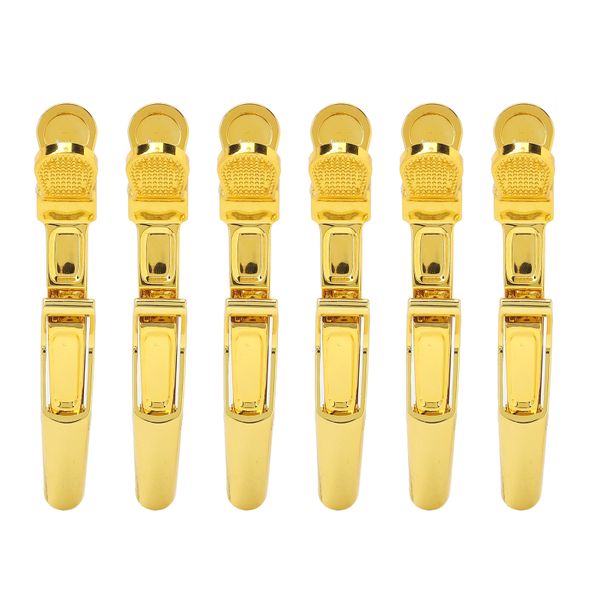 Double Hinged Hair Sectioning Clips for Salon Gold