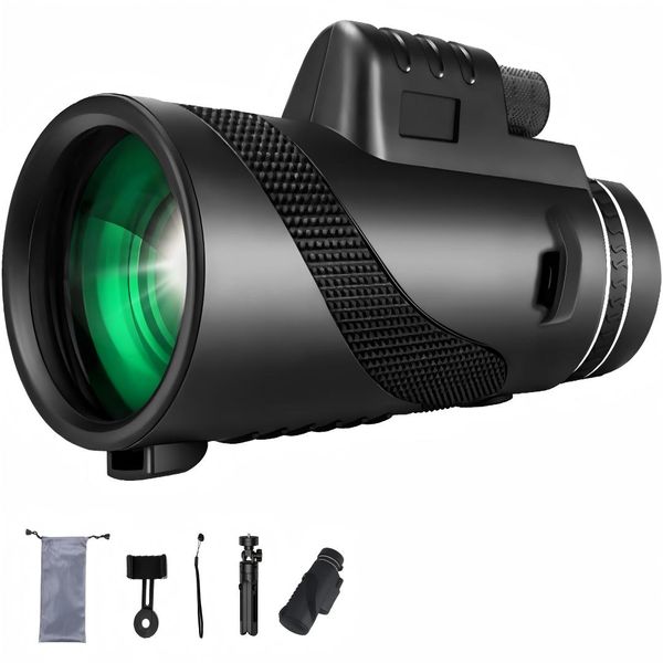 80X100 High-Power Monocular Telescope HD Waterproof Monocular