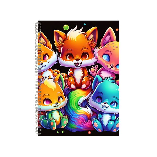Adorable Baby Foxes Colorful Notebook Faith Gift Idea A4 Notepad Pad 80