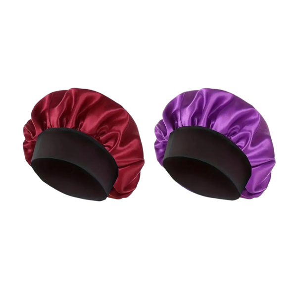 Red &amp; Purple - Women's 2-Piece Satin Hair Bonnet Combination Pack