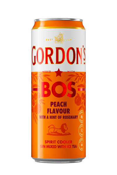 Gordon's &amp; Bos Ice Tea Sweet Peach 24 x 300ml Case