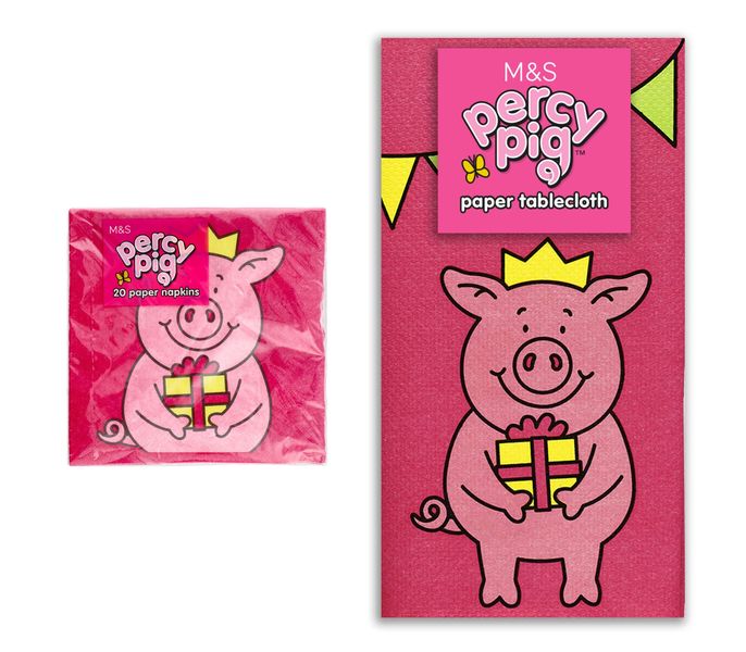 M&amp;S Percy Pig Tablecloth &amp; Napkins Set