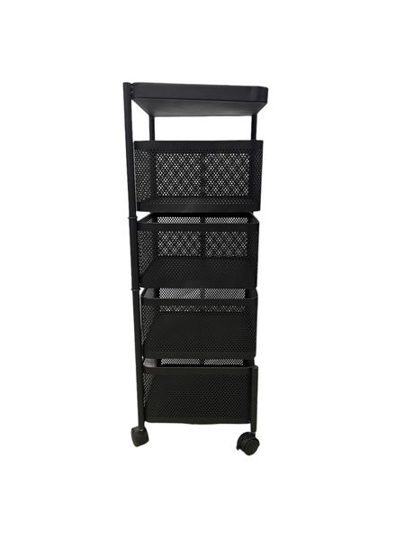 4 Tier Rotatable Mobile Metal Storage Rack