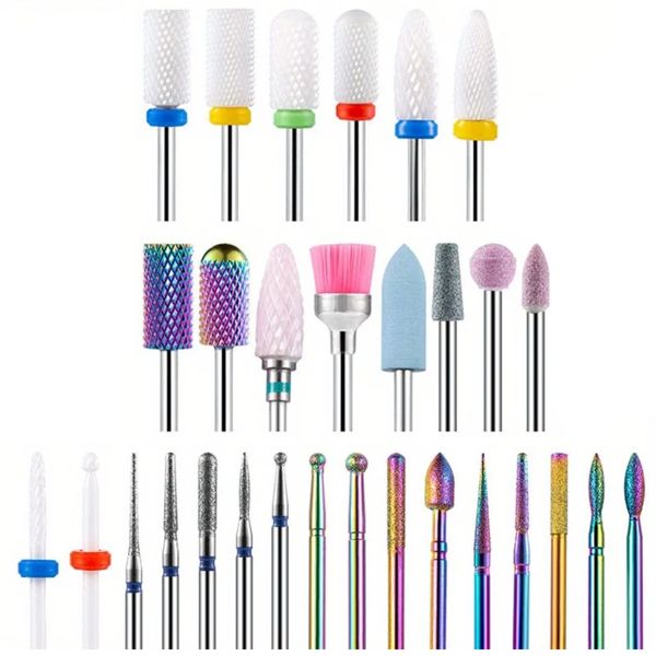 30 Pack Nail Drill Bits Tool Kit With Case for Manicure Pedicure Home Salon