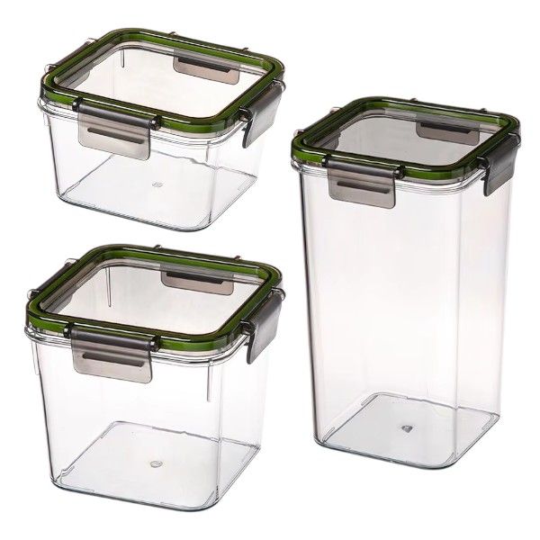 3 Piece - Clip Seal Food Storage Containers - Transparent
