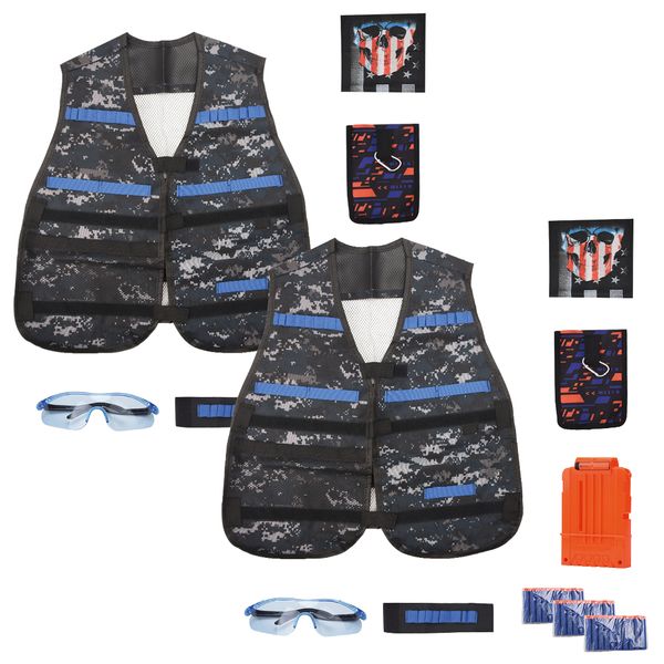 Playful Panda Kids Tactical Vest Kit - 36 Piece Bundle Double Pack