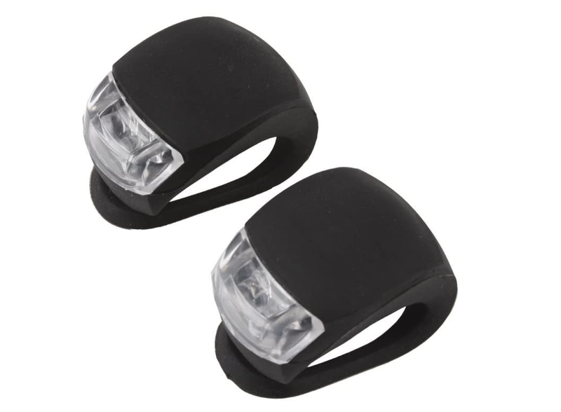 2 Pieces Cycling Silicone Rubber LED Mini Bike Light - Red