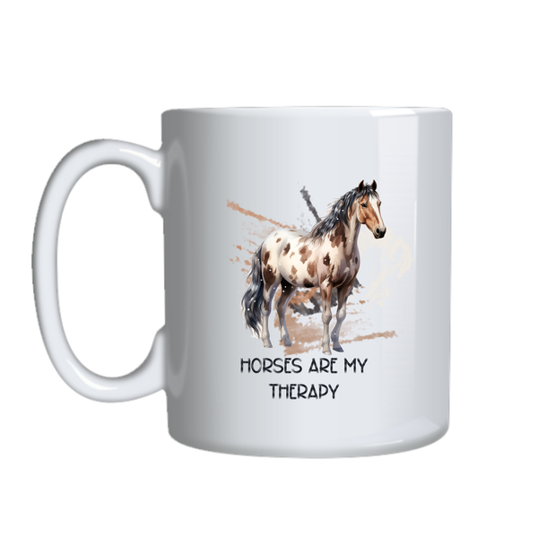 Horsers are my Therapy Coffee Mugs for Lovers Trendy Graphic Cup 021