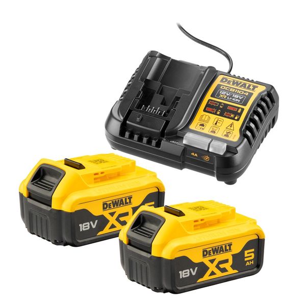Dewalt 18V XR 2 x 5.0Ah Battery Kit
