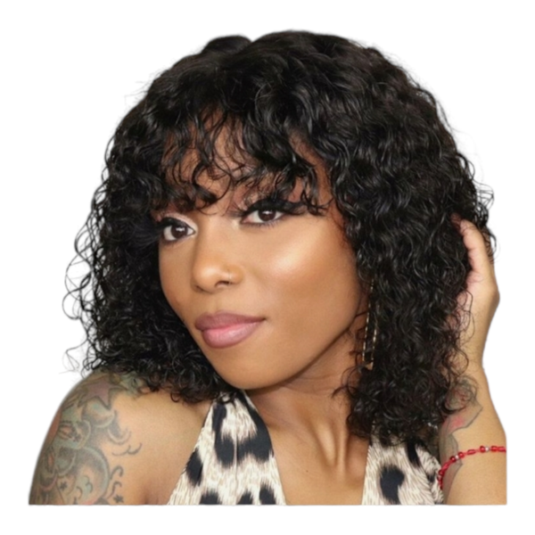 Deep Curl Fringe Bob Wig - 12 Inches - Grade 13A