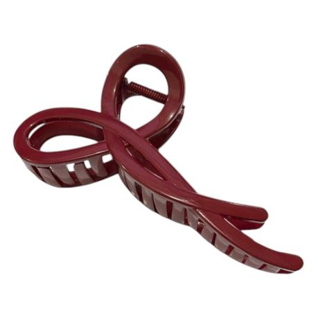 Chic & Feminine Bow Design Hair Grip With High-Gloss Finish - Red Image