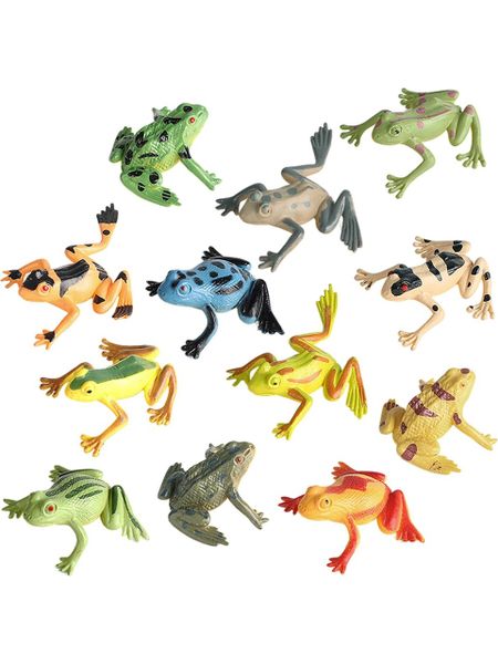 Mini Animal Models, Cognitive Toys Crafts, Realistic Baby Boy Girl Frog Pack of 12