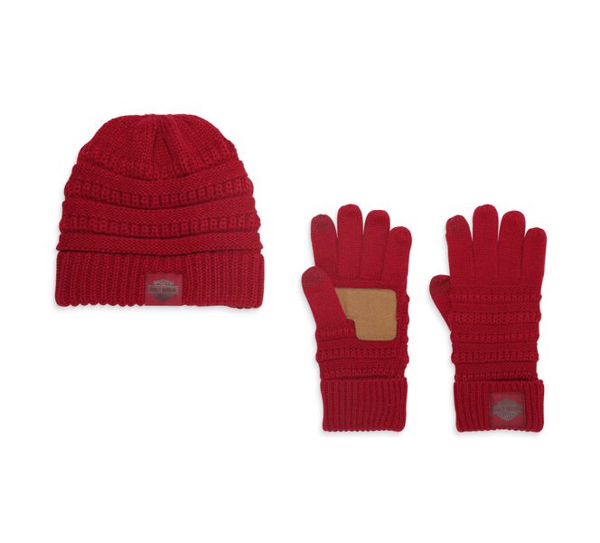 Harley-Davidosn Women's Open Road Knit Hat and Glove Set