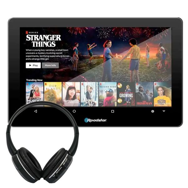 10.8" Roadstar Android Headrest Tablet Screen &amp; Bluetooth Headphones