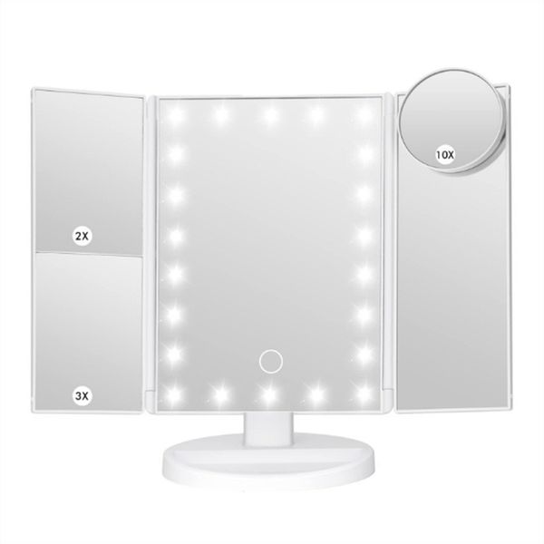 Versatile Folding Makeup Mirror with LED Lights