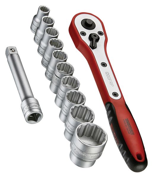TengTools - 12 Piece 1/2inch Drive Socket Set in Carry Case - M1212N1