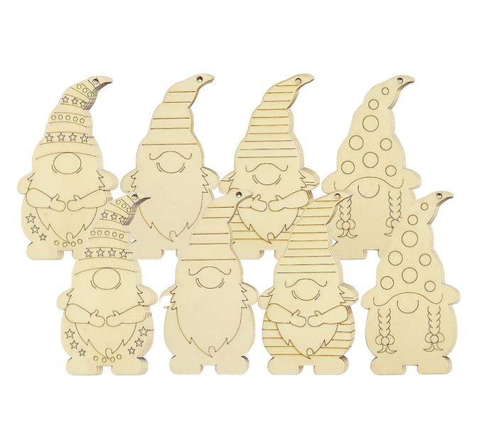 DIY Christmas Tree Decorations - Gnome (8 Pieces)
