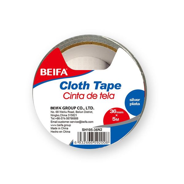Silver Cloth Tape/Silver Fabroc Based Tape-36mm x 5m-12 x Rolls