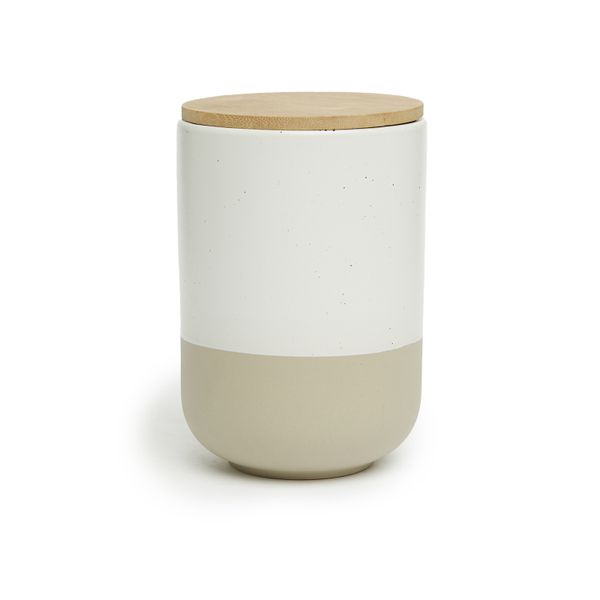 George &amp; Mason - Ceramic White &amp; Stone Storage Canister