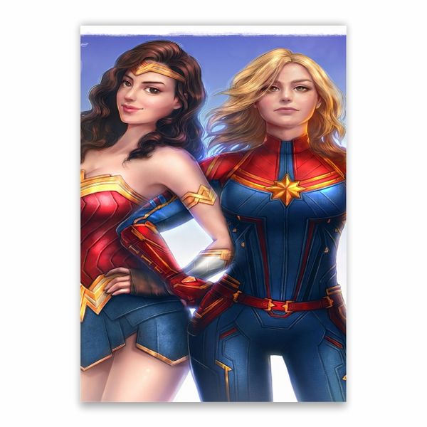 Wonder Woman And Captain Marvel Poster - A1