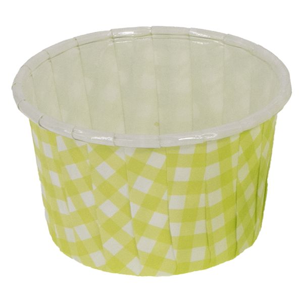 Regent Cake Cups Lime Green Check Pet Lined - 25 Pack (44 x 35mm)