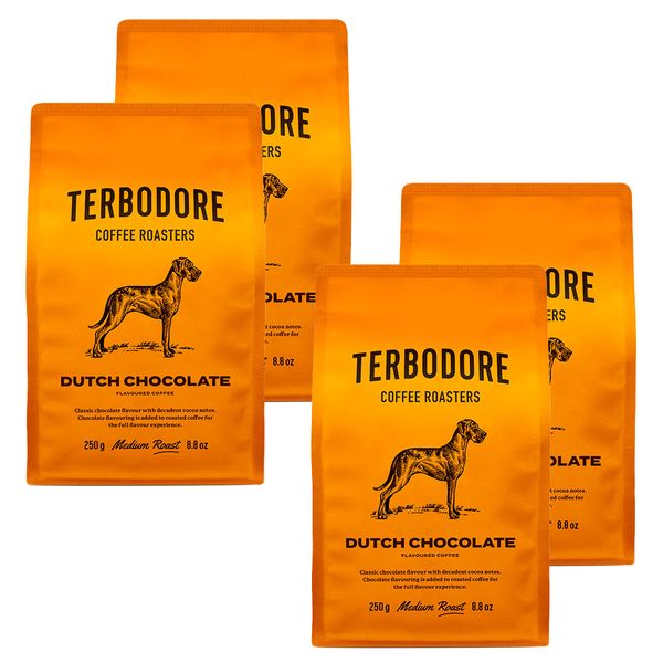 Terbodore Dutch Chocolate Coffee Beans Bundle - 4 x 250g
