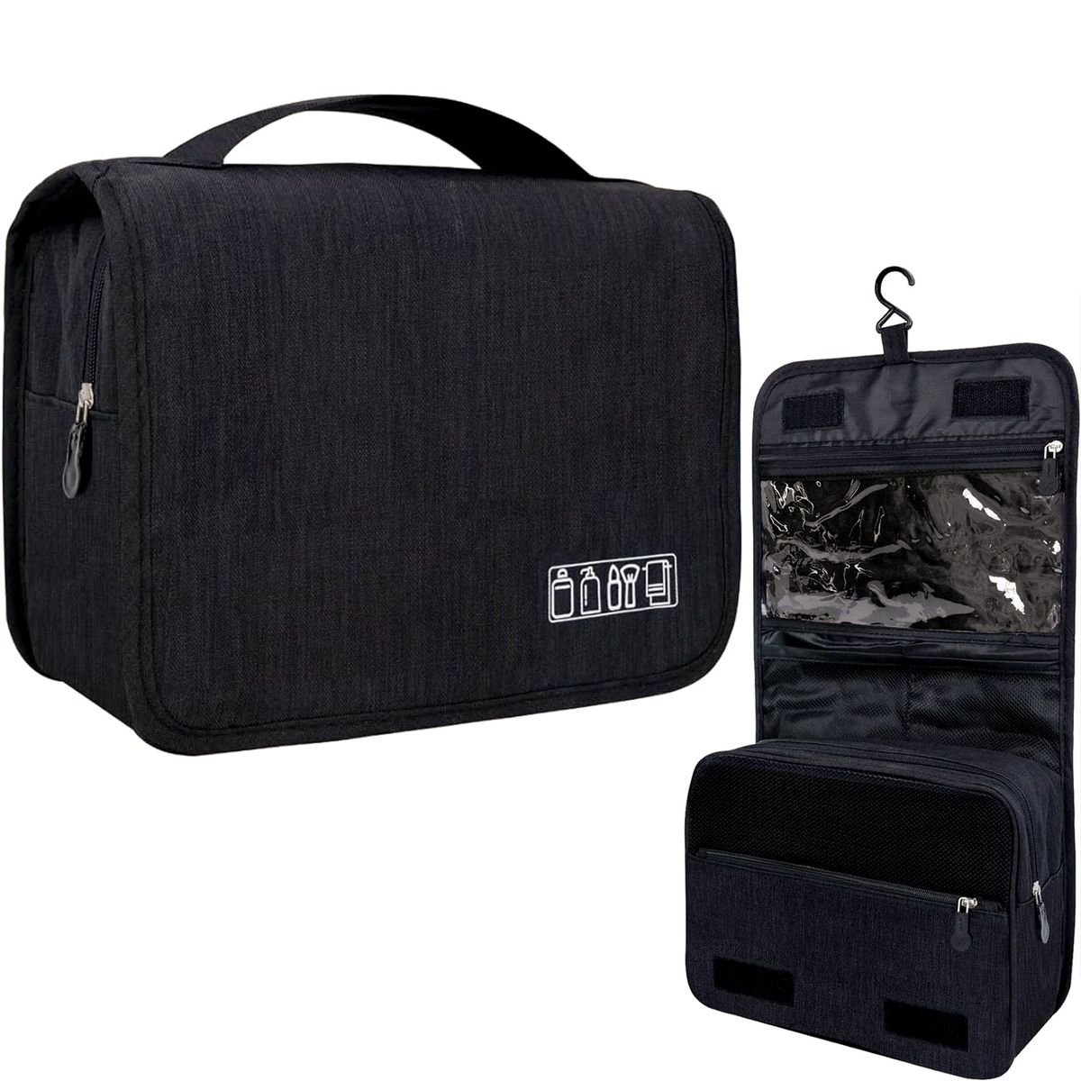 Travel Toiletry Bag with Hanging Hook Water-resistant Makeup Cosmetic Bag