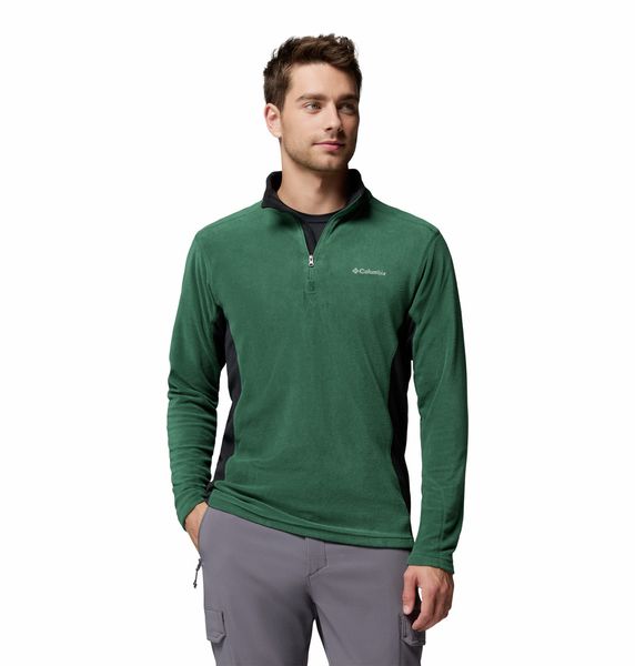 Columbia Men's Klamath Range II Half Zip Fleece Pullover Rain Forest Black