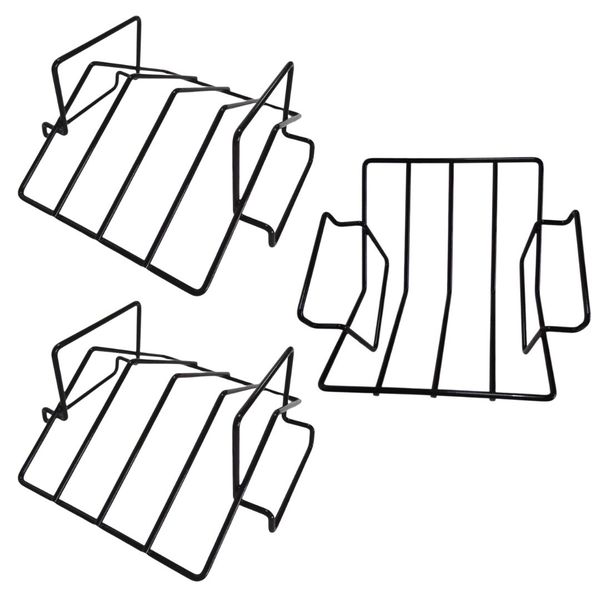 Lifespace 2 in 1 Rib Roast Rack - Black Porcelain Enamel - 3 Pack
