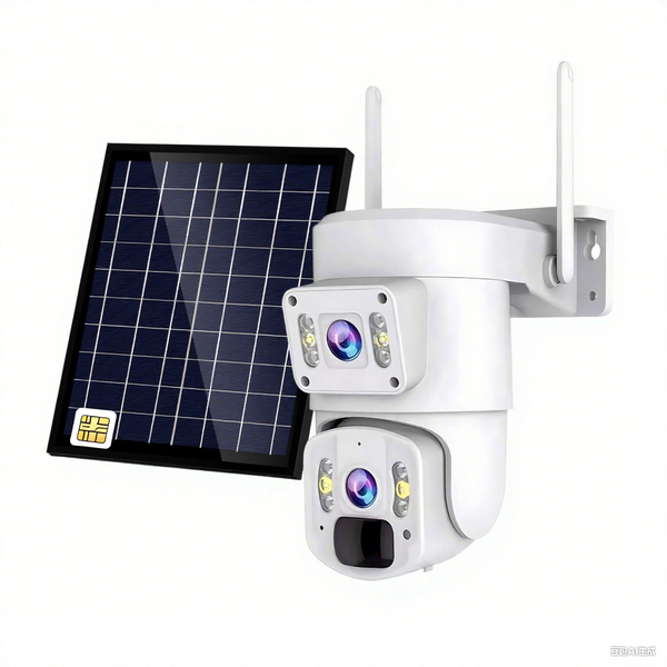 8MP 4G Dual-lens Outdoor Security Cameras with PTZ Solar Panel HUAOI SIM