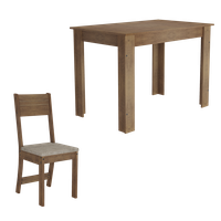 Bella Casa - Table + 4 Chairs - Vegas Wood / Linho