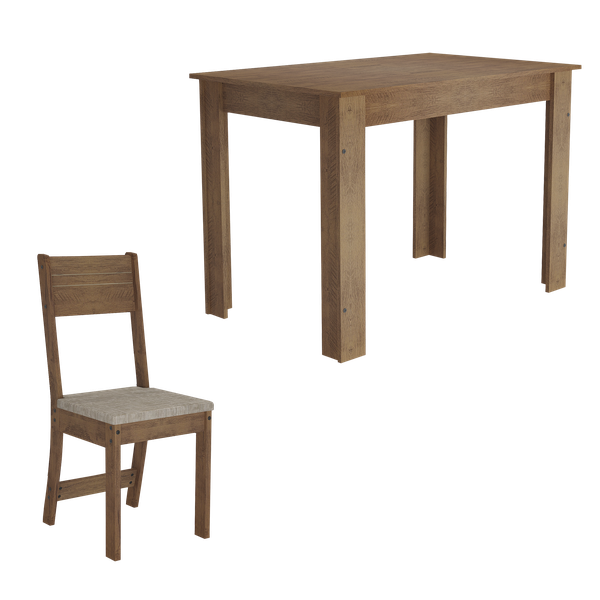 Bella Casa - Table + 4 Chairs - Vegas Wood / Linho