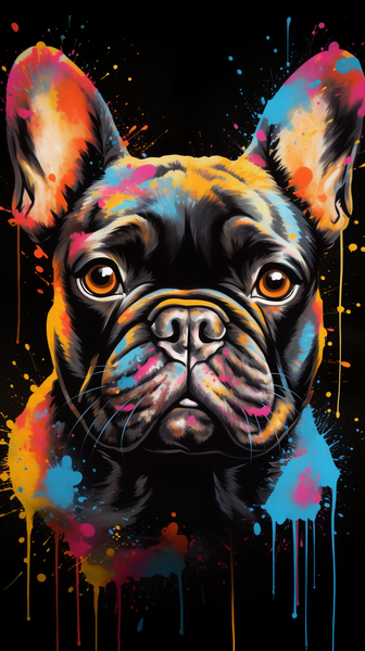 Canvas Wall Art - French Bulldog Abstract - HD0382