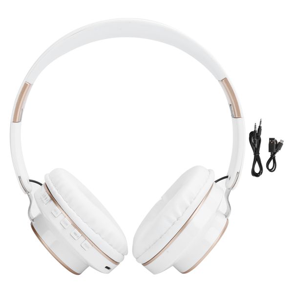 08S Headset Bluetooth 5.0 HiFi Sports Computer Gaming Headphone White