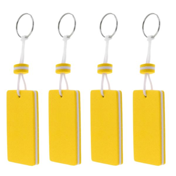Camping Boat Floating KeyChain Novelty Keychain Water Sports 4pc - Yellow