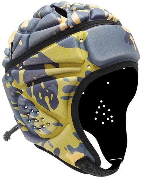 Camouflage Rugby Scrum Cap Teenagers to Adults - Grey and Pastel Yellow