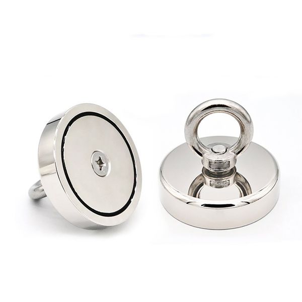 42mm 65KG Neodymium Fishing Magnet Metal Detector Treasure Hunting - Set of 2