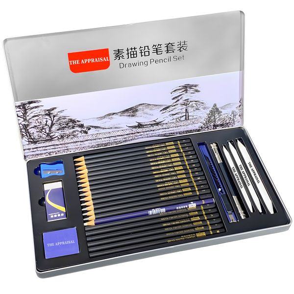 Professional Sketch Drawing/Sketching Pencil Art Kit Set - 29 Piece Tin